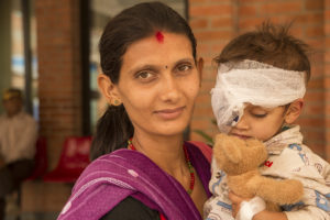 18 month old Dikshya after her first sight restoring operation for her congentil bilateral cataracts