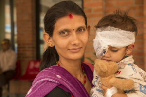 18 month old Dikshya after her first sight restoring operation for her congentil bilateral cataracts