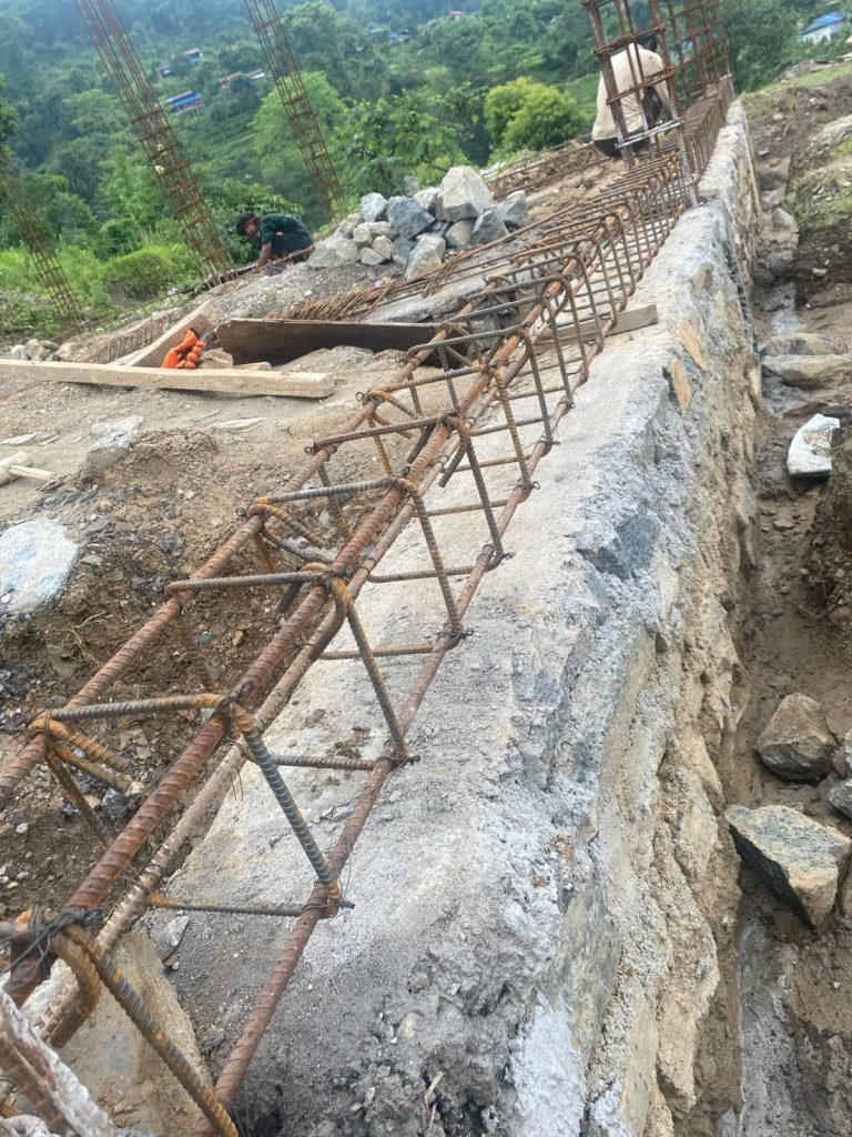 Construction work going on for building the health post